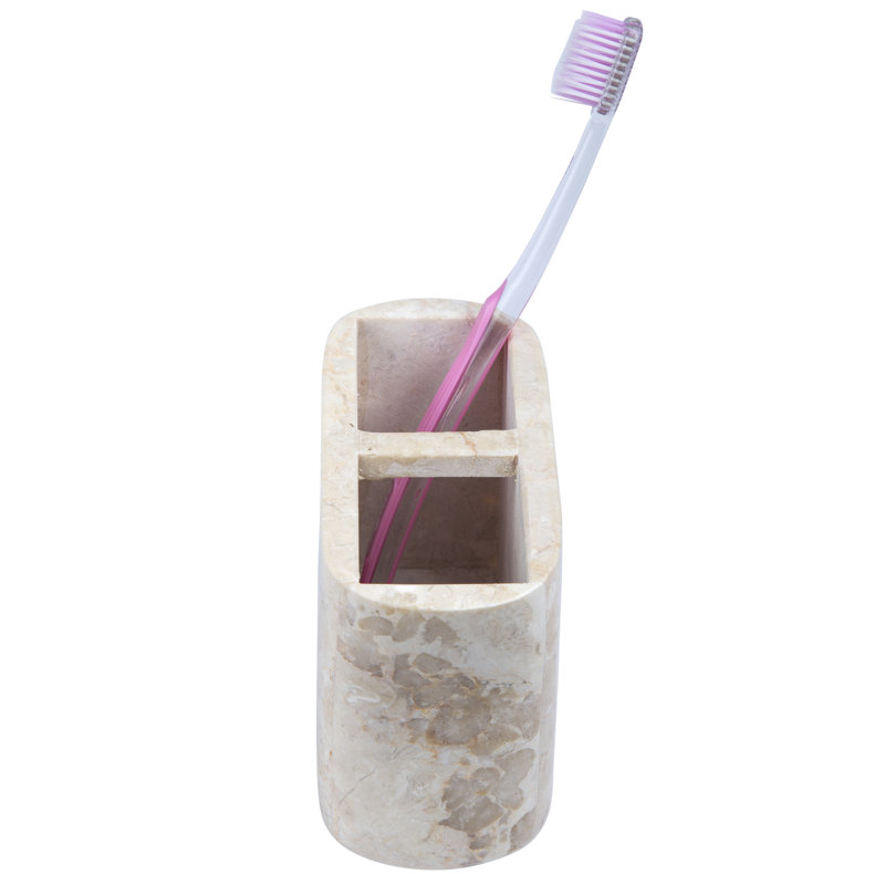 Elegant White Marble Rectangular Toothbrush Holder