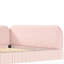 Structure de lit pour grand lit rembourré en molleton pour enfants, lit semi-fermé Montessori pour garçons et filles, lit plateforme à profil bas avec garde-corps latéraux, rose-133253505-133253506