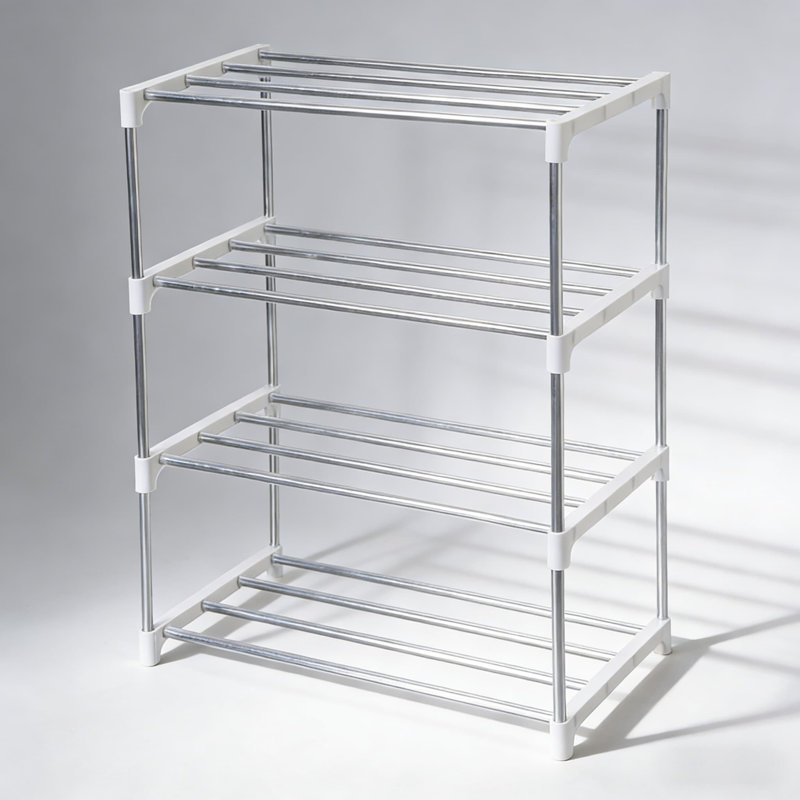 Petit range-chaussures empilable, vestibule, couloir et placard pour économiser de l'espace et du rangement (4 niveaux)