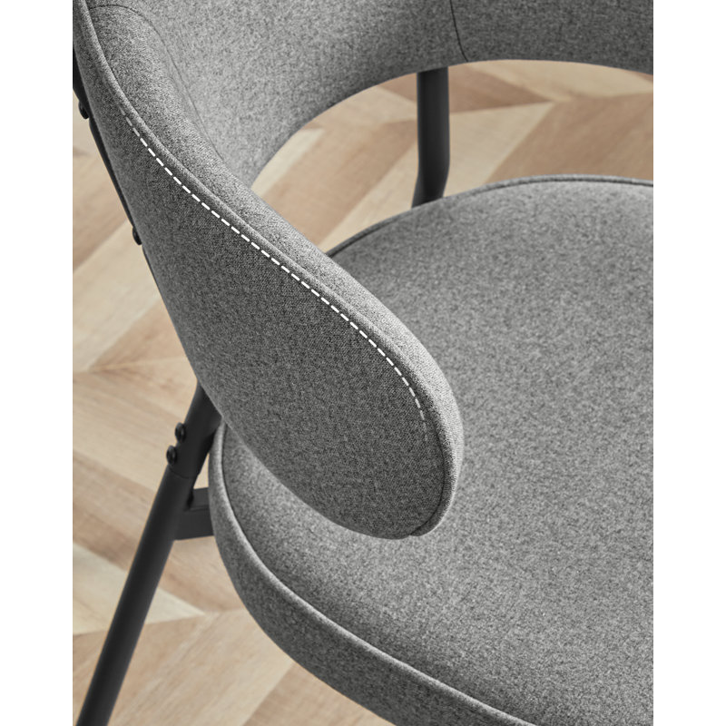 Chrys 47.5cm H Upholstered Low Back Armchair in Grey