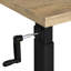 Chambre à coucher avec réglage en hauteur de 68,5 à 99 cm, plateau en manguier de 71 cm, manivelle pour un réglage précis, cadre en acier réglable en hauteur, gamme, manivelle fluide, construction