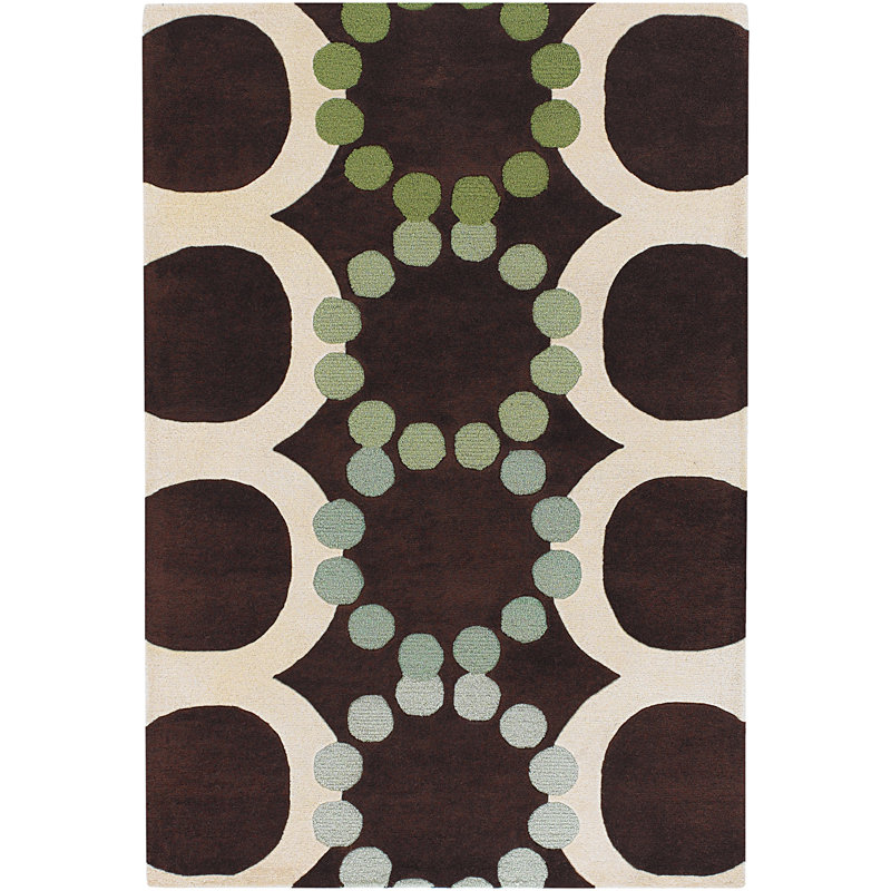 Avalisa Brown/White Area Rug, Round 7'9", Blue/Brown/Cream/Green