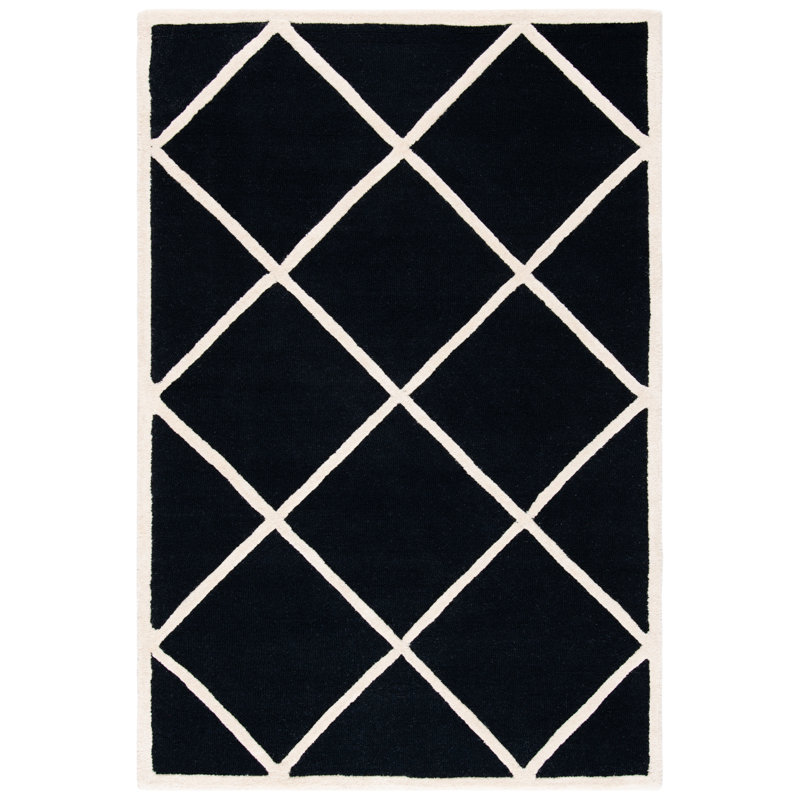 Sanyla Hand Tufted Wool Geometric Rug, Rectangle 4' x 6'