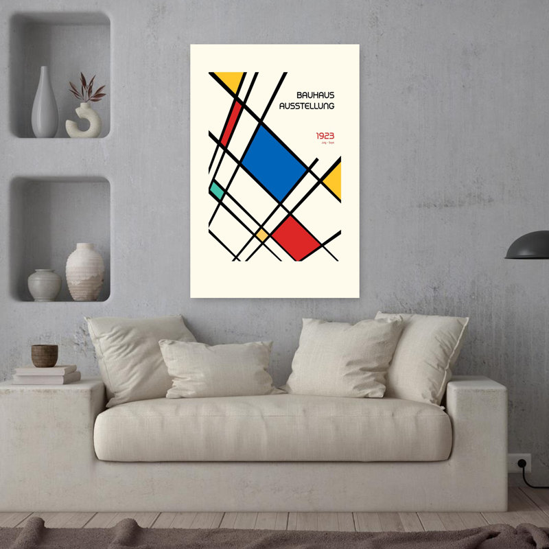 Art contemporain abstrait rétro, H 36 po x l 24 po