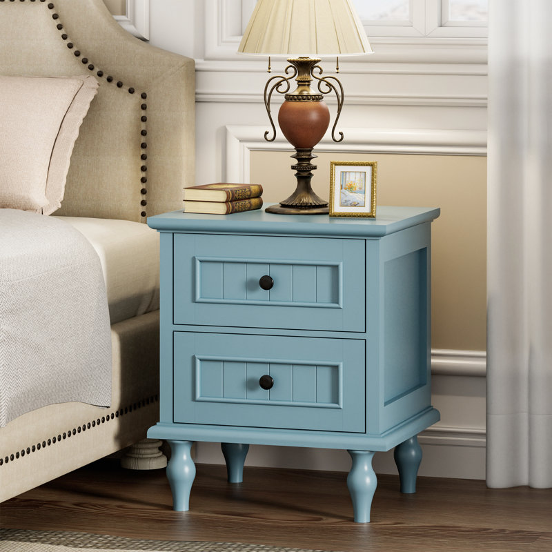 2 - Drawer 19.7"W Nightstand, Blue