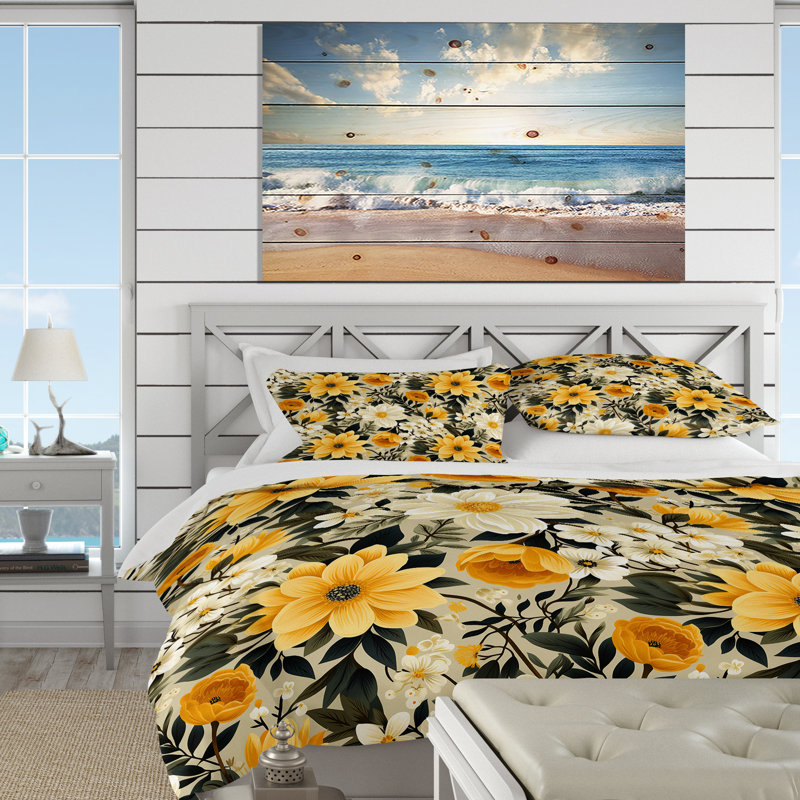 Literie à motif botanique rétro, Housse de couette simple + 1 taie décorative stan