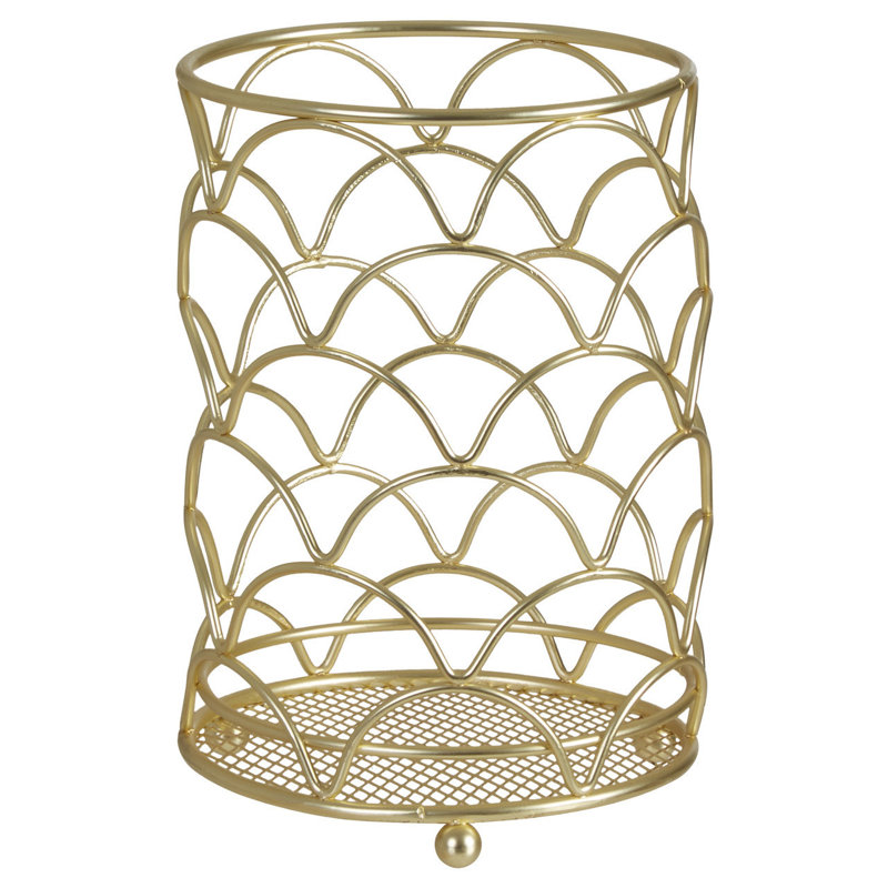 Metal Utensil Crock, Gold