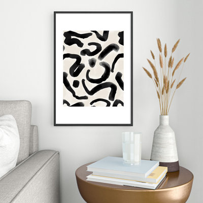 " Black Brushstroke Ecru "
