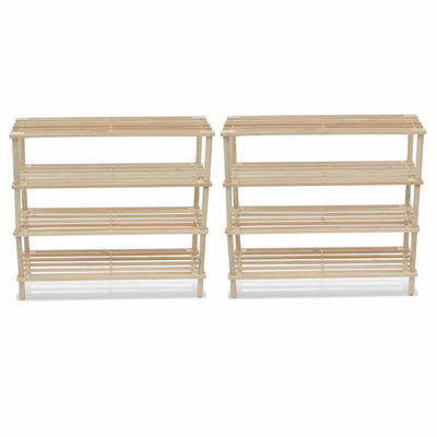24 Pair Solid Wood Shoe Rack