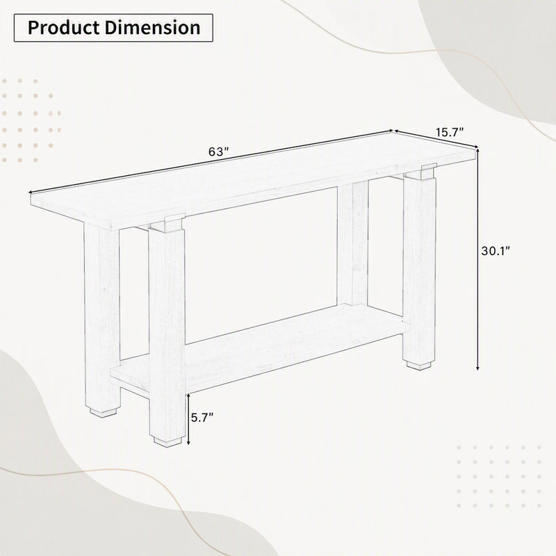 Console 62,2 po Modern, Naturel, Naturel, Naturel