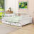 Full Size Wood Daybed with Dual Drawers and Slats-1111741286