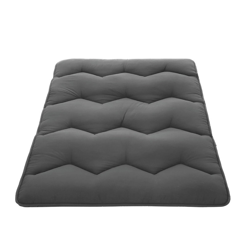 Matelas de futon pliable japonais, Gris, Grand lit