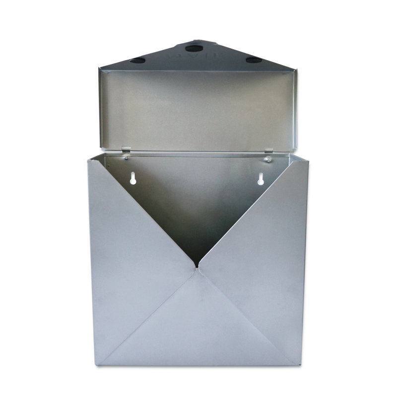 Boîte aux lettres murale Chicago, Argent argent, H 10 po x l 10 po x P 4 po