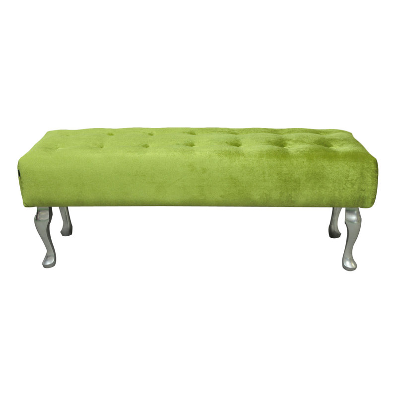 Glamour Upholstered Bench, Lime