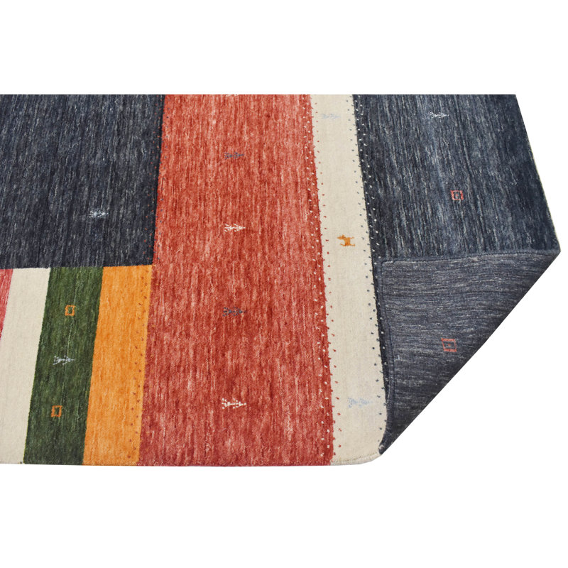 Handmade Wool Striped Area Rug, Runner 2'6" x 8'