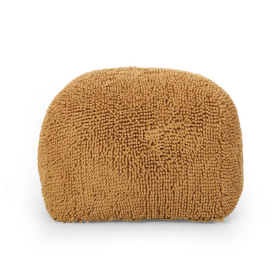 Pouf carré en microfibre Spongy - Tabouret moelleux jaune pour le salon et la chambre à coucher