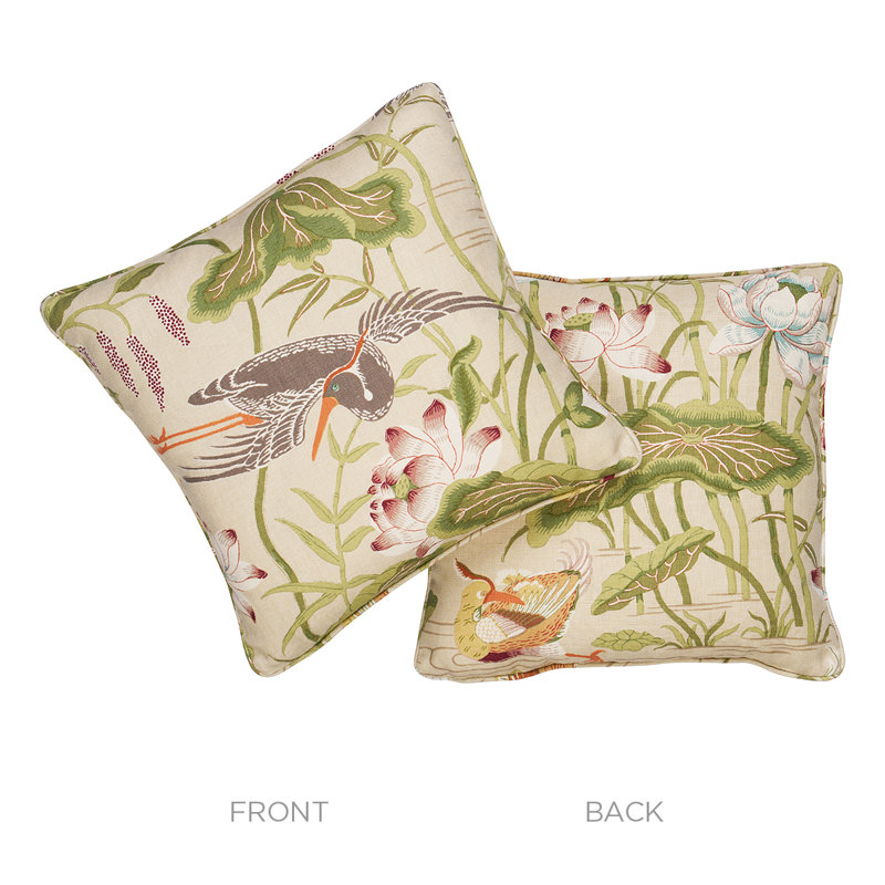 Lotus Garden Pillow, 18" x 18"