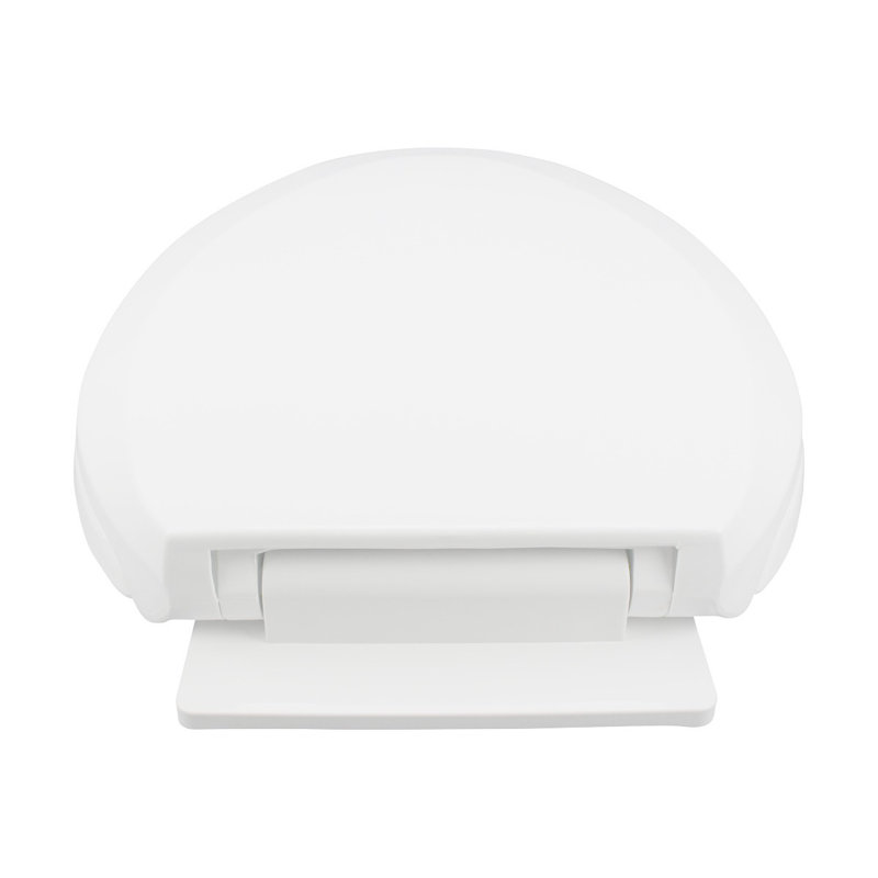 White Elongated Toilet Seat Slow Close No Slam Plastic Seat with Bumpers