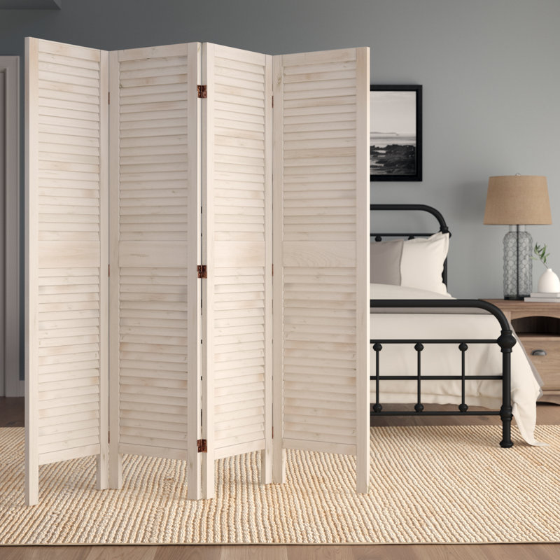 Apirl Folding Room Divider, White, 4