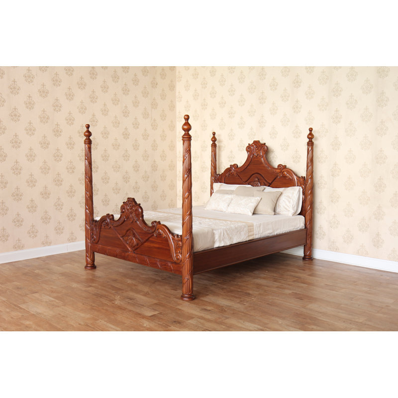 Versailles Four Poster Bed, Kingsize (5'), Mahogany
