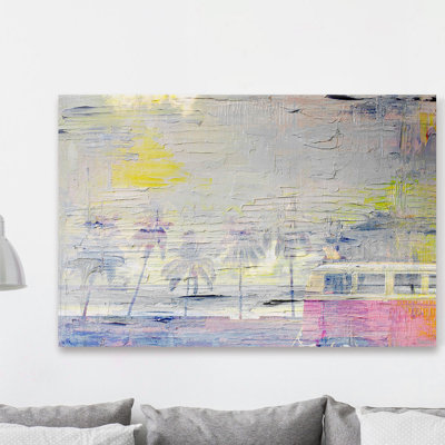 «Palms At Sunset» par Parvez Taj, reproduction d'art sur toile tendue