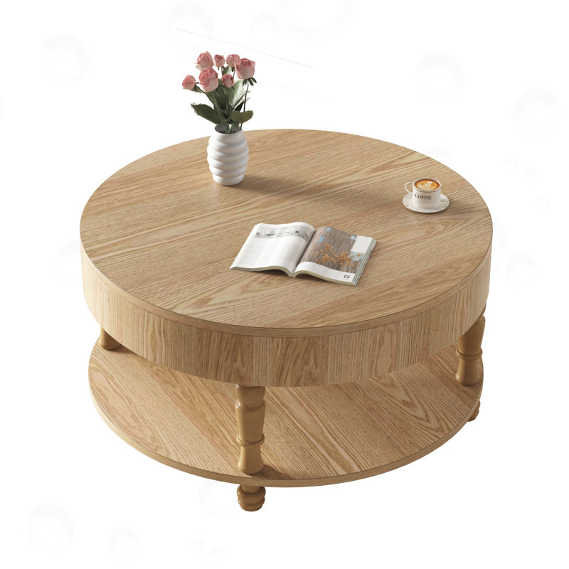 Table basse avec rangement et compartiment caché, Naturel