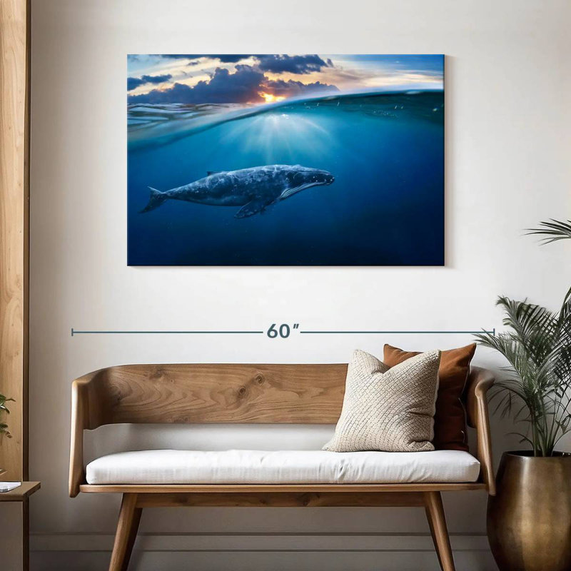 Baleine bleue Brampt, H 30 po x l 45 po