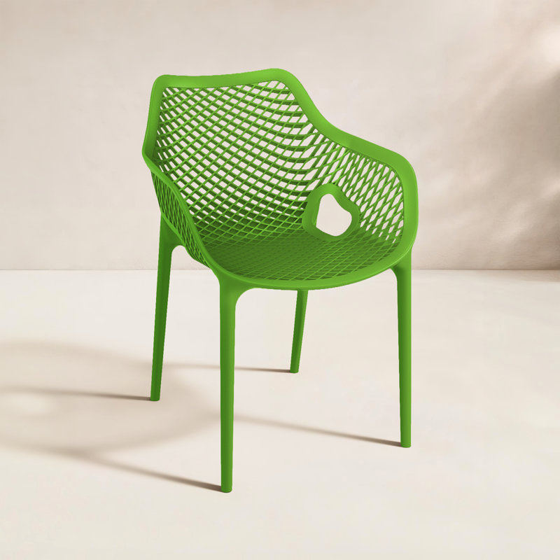 Chaise de salle à manger d'extérieur empilable Farrah, Vert tropical