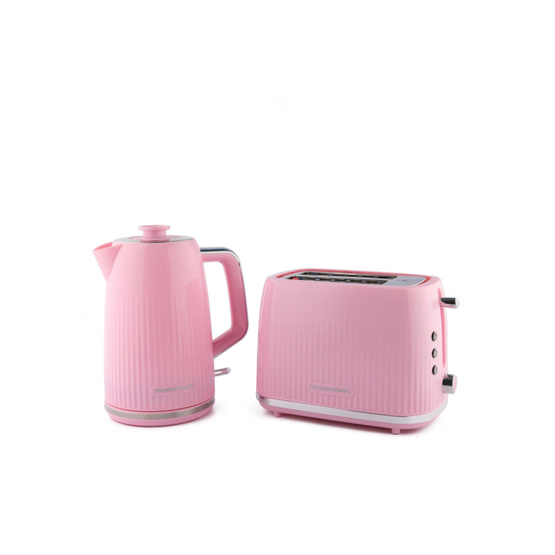 Hamilton Beach Miami 1.7L Kettle and 2 Slice Toaster Set, Pink