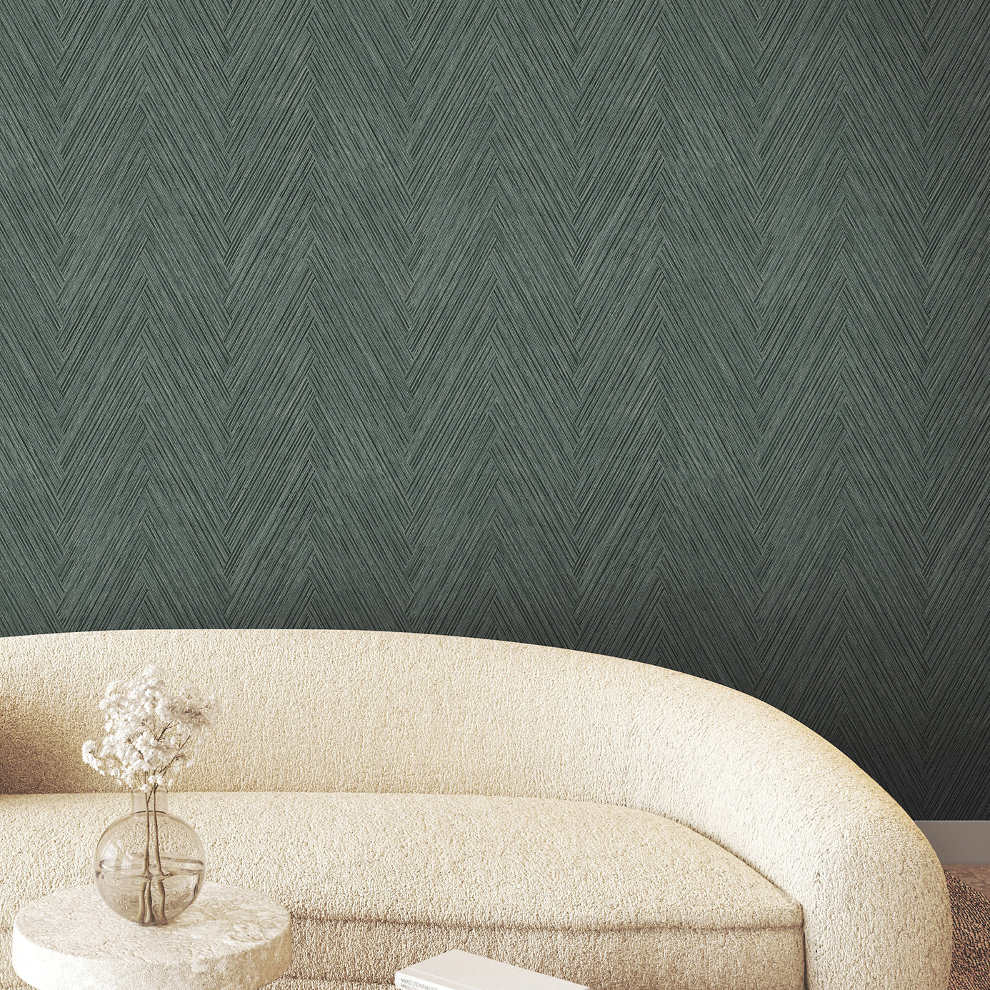 Jan Wallpaper Double Roll, Bottle Green