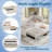  Linen Fabric Upholstered Daybed, Sofa Bed with Trundle and 3 Storage Drawers-2118707785-2118707784