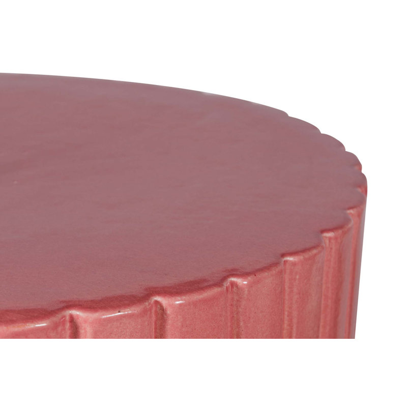 Ceramic Furniture Outdoor Round Side Table, Rose