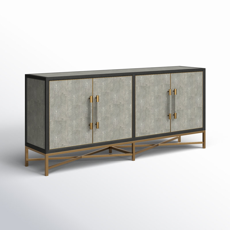 Buffet en bois Meera, Gris