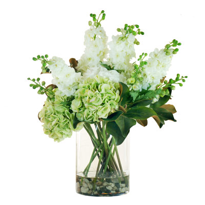 Fabric Faux Floral Arrangement in Vase