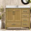 Meuble-lavabo et lavabo en bois d'hévéa moderne 42 po avec rangement Modern