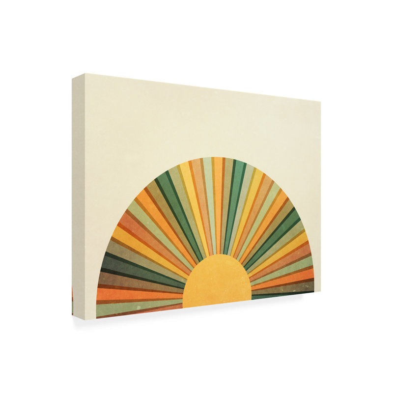 Paysage bohème abstrait Mid-Century, H 18 po x l 24 po x P 2 po