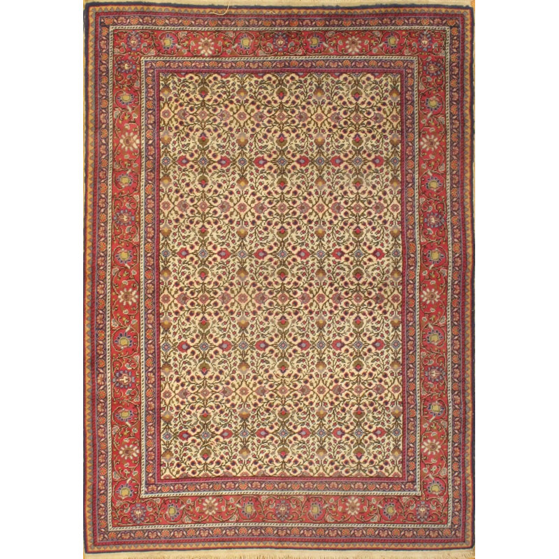 Canvello Beige Turkey Hereke Rug | 4'1'' X 5'10''
