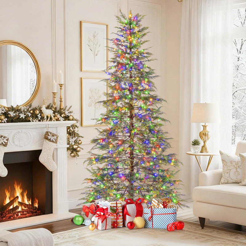  Sapin de Noël artificiel articulé 7,5 pi avec 725 pi de branches, H 7,5 pi
