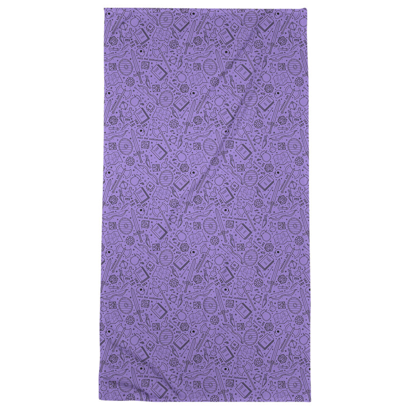 Serviette de bain classique, Mauve / Noir