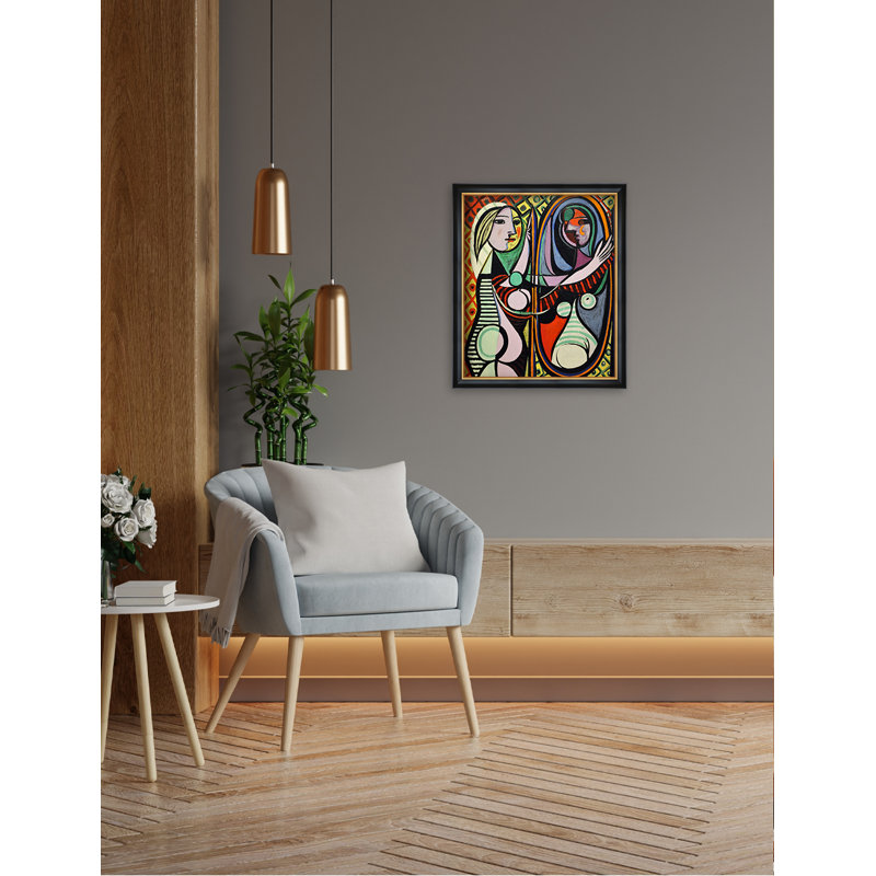 «Girl devant le miroir» par Pablo Picasso, reproduction d'art sur toile de coton sans acide, H 24 po x l 20 po x P 0,75 po