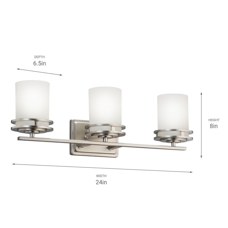 Hendrik 3 - Light Dimmable Vanity Light, Brushed Nickel, Incandescent