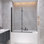 Porte de baignoire pliante/à deux vantaux sans cadre Jraty 47 po L x 55 po H, noire