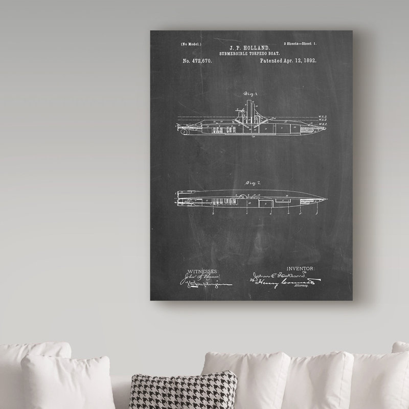 «Submarine» de Manilo, reproduction d'art sur toile tendue, H 47 po x l 35 po