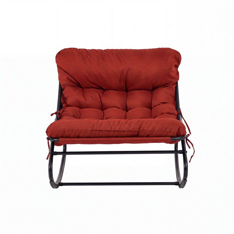 Outdoor Rocker Chair with Cushions, Red