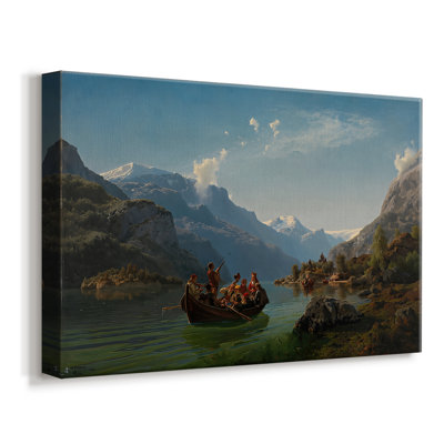 Brudeferd i Hardanger (Bridal Procession on the Hardangerfjord)-Adolph Tidemand & Hans Gude-Gallery Wrapped Canvas-1848