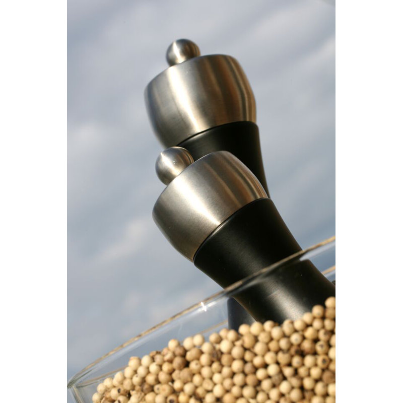 Peugeot Saveurs, Fidji - Salt Mill, 15.2cm H x 5.2cm W x 5.2cm D, Matte Black