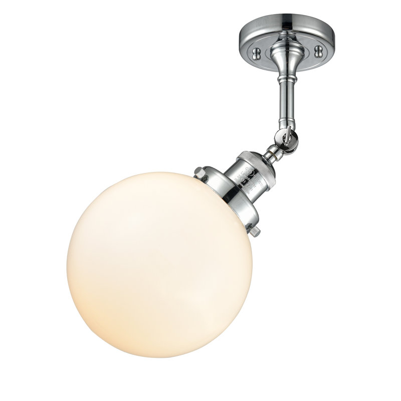 Clementina Dimmable Bath Sconce, 6 Watt Vinage LED Bulb, Matte White Cased, Polished Chrome