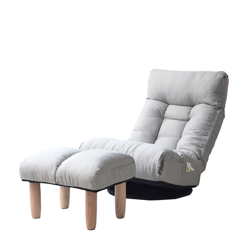 Metal Reclining Chair With Folding Feature, Ideal For Small Spaces Lazy Spring Seat - Gray, Metal, Linen Construction
