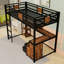Lit mezzanine simple en métal avec bureau intégré et 2 tiroirs