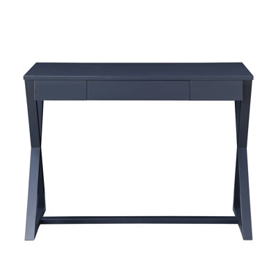 Charcoal Rectangular Console Table, 1 Drawer, English , Wood Center Glide, Base For A Productive Workplace Setup 2/3 Extension, Glide Functional Office